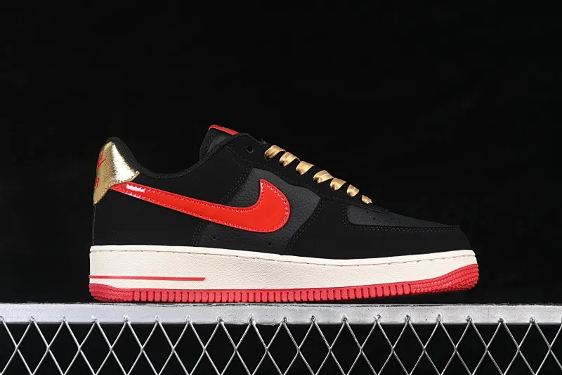 All Categories Nk Air Force 1 Air Force Series Nk Air Force 1 Low Air Force Low Nike Air Force 1'07 Low Black Gold Red Flame Air Force One Low Casual Shoes NH0601-528